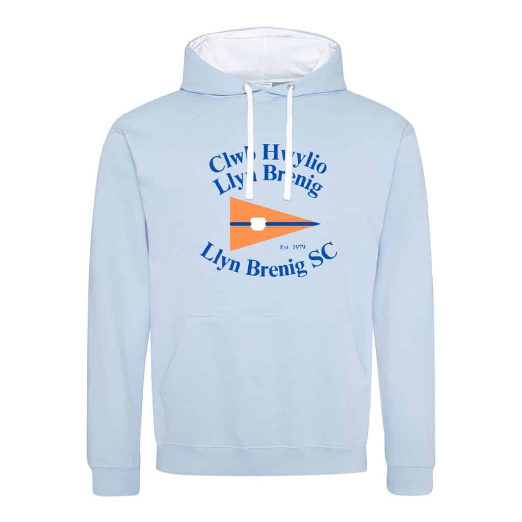 Llyn Brenig Sailing Club hoodie with large logo.